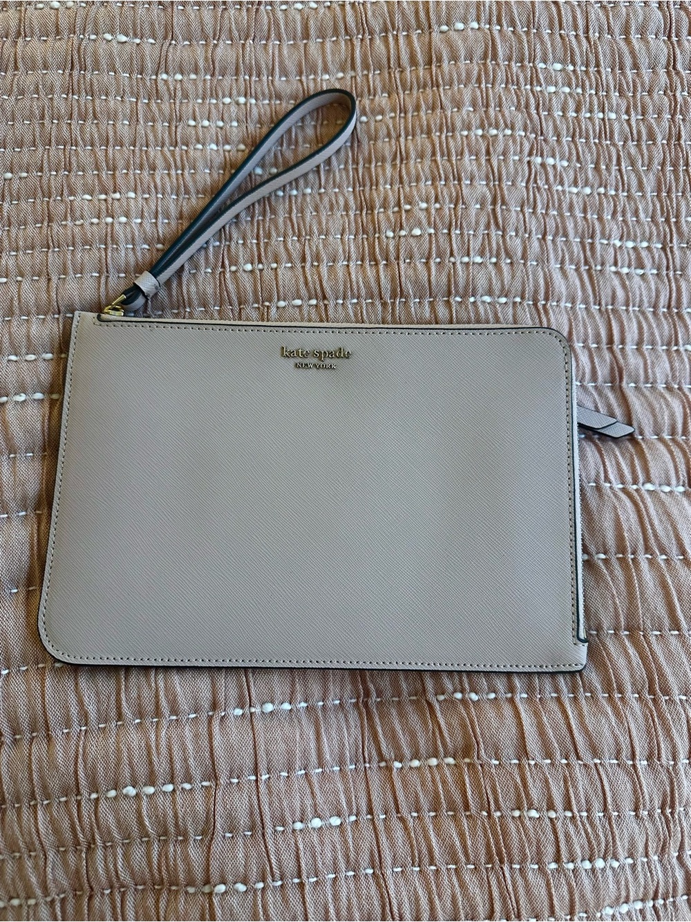 kate spade soft pink Saffiano clutch